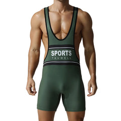 a sexy man in army green Men’s Championship Chest-Band Singlet – pridevoyageshop.com – gay men’s harness, lingerie and fetish wear