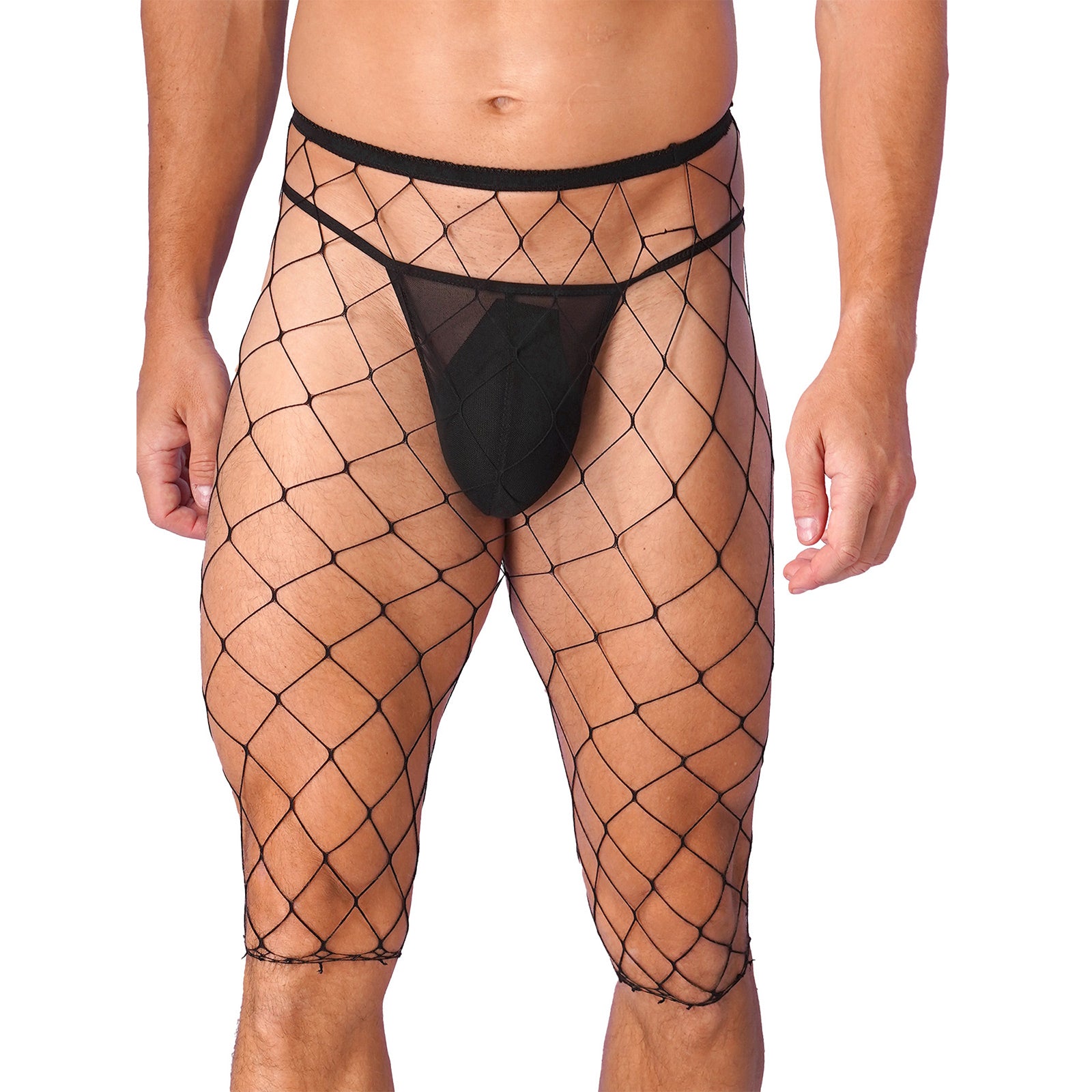 a sexy man in big mesh Signal Boost Capri Nets - pridevoyageshop.com - gay men’s harness, lingerie and fetish wear