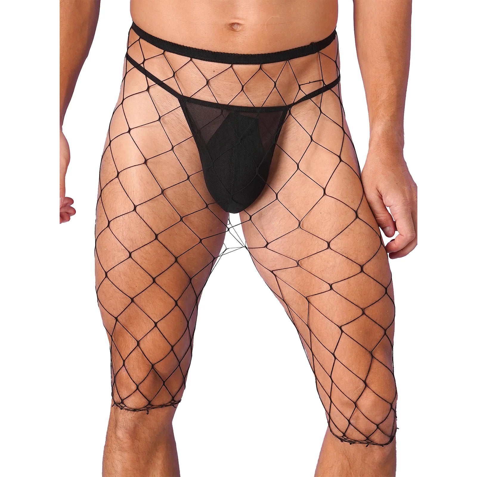a sexy man in big mesh Signal Boost Capri Nets - pridevoyageshop.com - gay men’s harness, lingerie and fetish wear