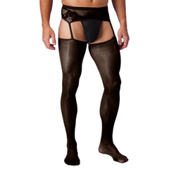a sexy man in black Club Darling Garter Hose - pridevoyageshop.com - gay men’s harness, lingerie and fetish wear