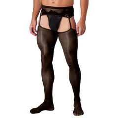 a sexy man in black Club Darling Garter Hose - pridevoyageshop.com - gay men’s harness, lingerie and fetish wear