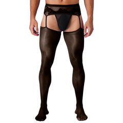 a sexy man in black Club Darling Garter Hose - pridevoyageshop.com - gay men’s harness, lingerie and fetish wear