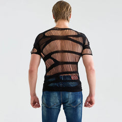 a sexy man in black Club Strip Down Mesh Tee - pridevoyageshop.com - gay men’s harness, lingerie and fetish wear