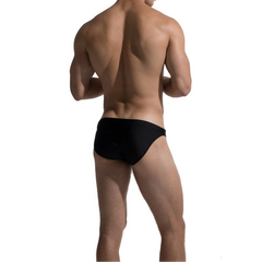 a sexy man in black Desmiit Men’s After Hours Aquatics Briefs - pridevoyageshop.com - gay men’s sexy swim briefs, trunks, board shorts, and bikinis
