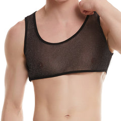a sexy man in black Fire Island Flicker Micro Crop - pridevoyageshop.com - gay men’s harness, lingerie and fetish wear