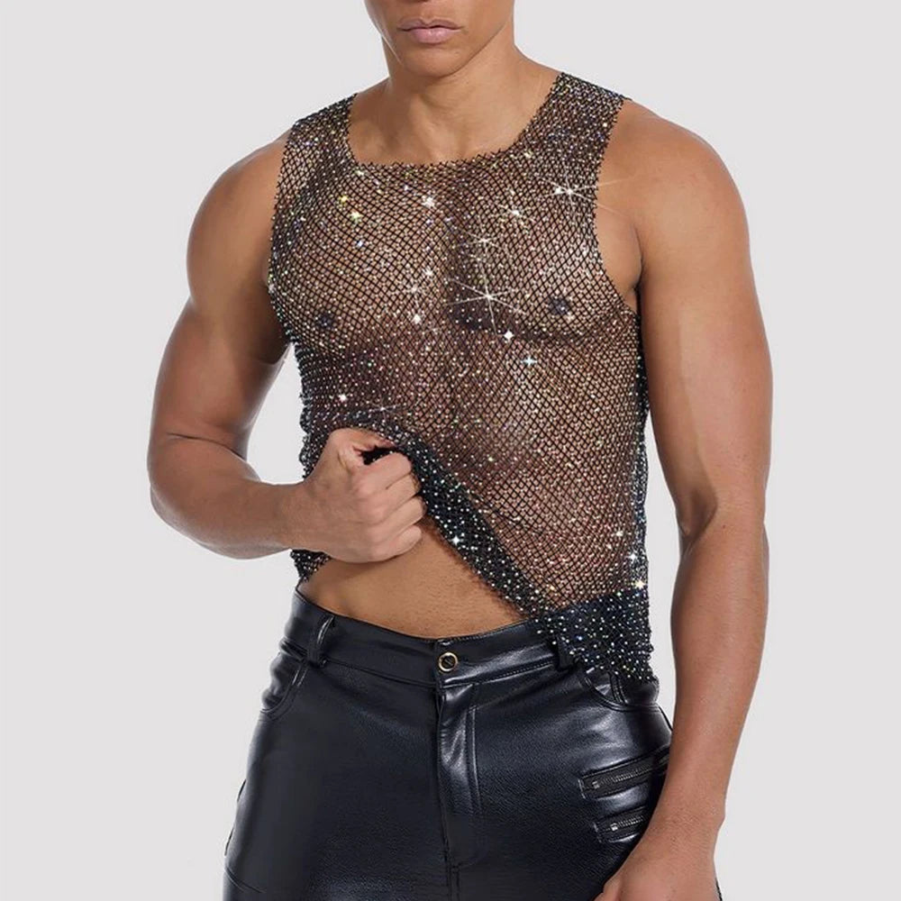a sexy man in black Like what you see? Check out our Mesh and Sheer Collection! - pridevoyageshop.com - gay men’s harness, lingerie and fetish wear