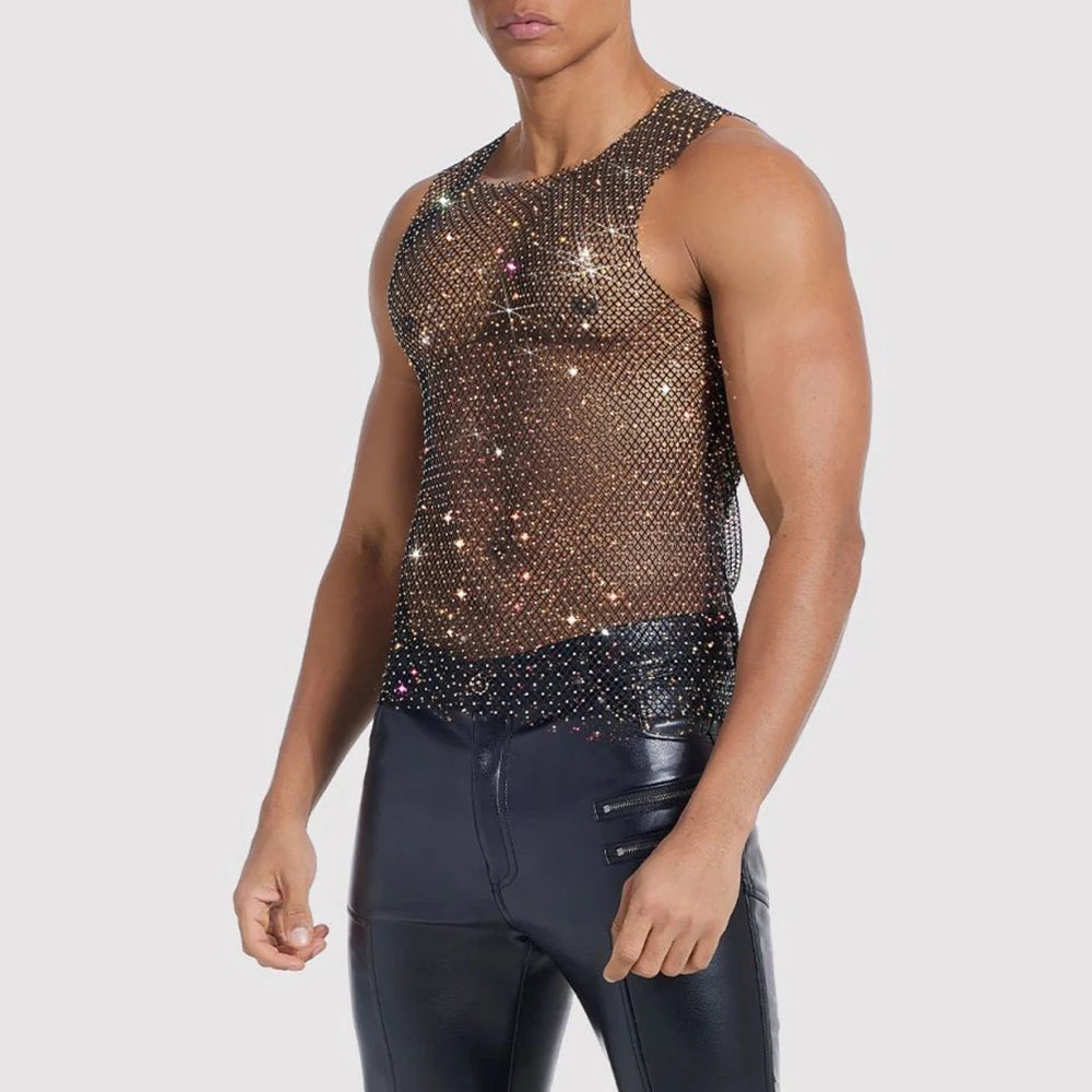 a sexy man in black Like what you see? Check out our Mesh and Sheer Collection! - pridevoyageshop.com - gay men’s harness, lingerie and fetish wear