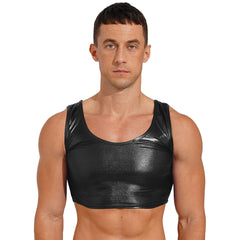a sexy man in black Liquid Mercury Micro Metallic Vest - pridevoyageshop.com - gay men’s harness, lingerie and fetish wear