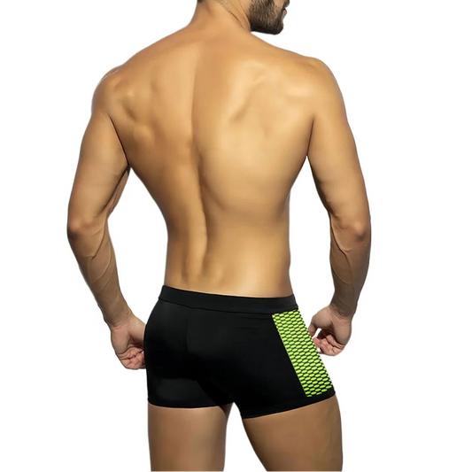 a sexy man in black Men’s Circuit Spark Low Rise Swim Trunks - pridevoyageshop.com - gay men’s sexy swim briefs, trunks, board shorts, and bikinis
