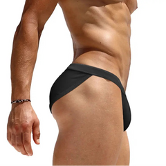 a sexy man in black Men’s Clean Slate Swim Briefs - pridevoyageshop.com - gay men’s sexy swim briefs, trunks, board shorts, and bikinis