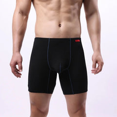 a sexy man in black Men's Glory Big Pouch Waffle-Knit Long Boxers - pridevoyageshop.com - gay men’s thongs, boxers, briefs and jockstraps