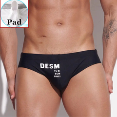 a sexy man in black Men’s MVP Meatpack Swim Briefs with pad - pridevoyageshop.com - gay men’s sexy swim briefs, trunks, board shorts, and bikinis