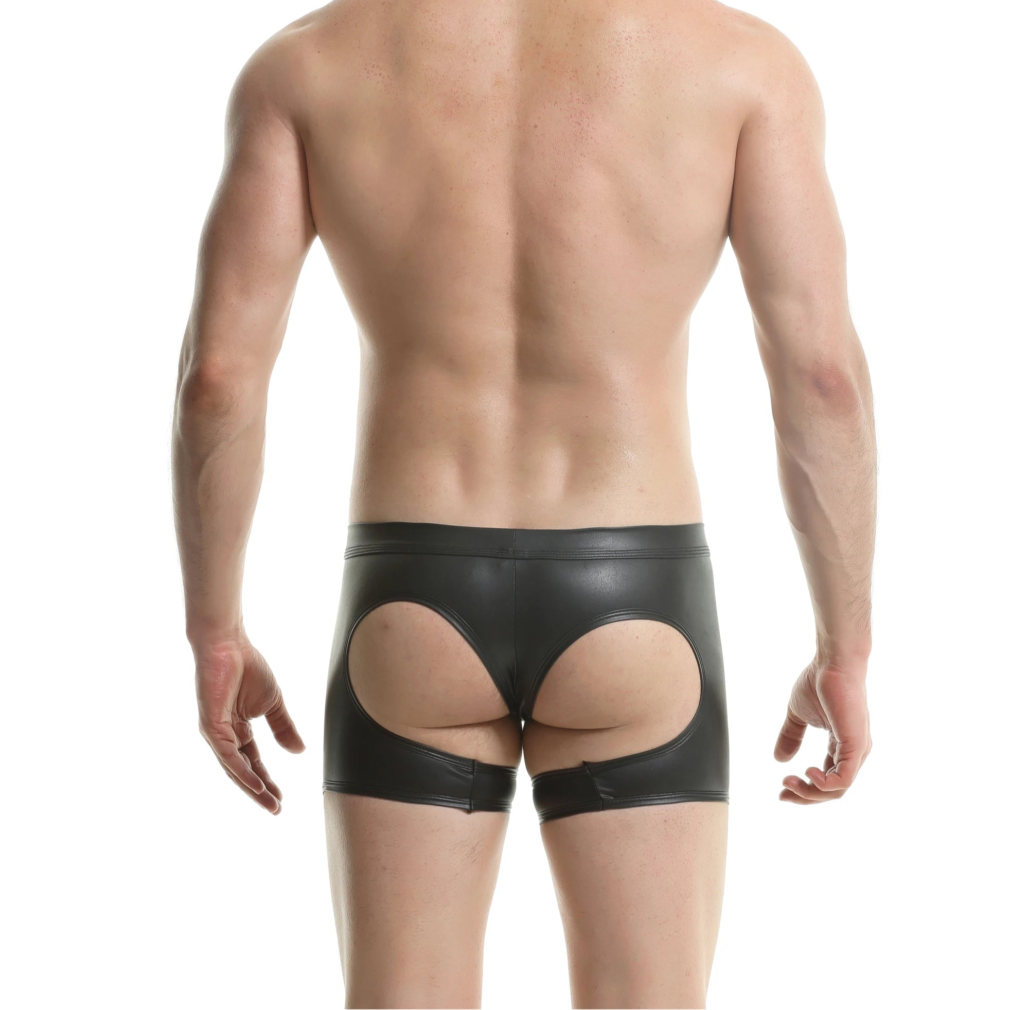 a sexy man in black Men’s Metallic Peephole Boxer - pridevoyageshop.com - gay men’s thongs, boxers, briefs and jockstraps