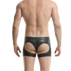 a sexy man in black Men’s Metallic Peephole Boxer - pridevoyageshop.com - gay men’s thongs, boxers, briefs and jockstraps