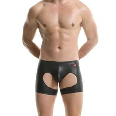 a sexy man in black Men’s Metallic Peephole Boxer - pridevoyageshop.com - gay men’s thongs, boxers, briefs and jockstraps