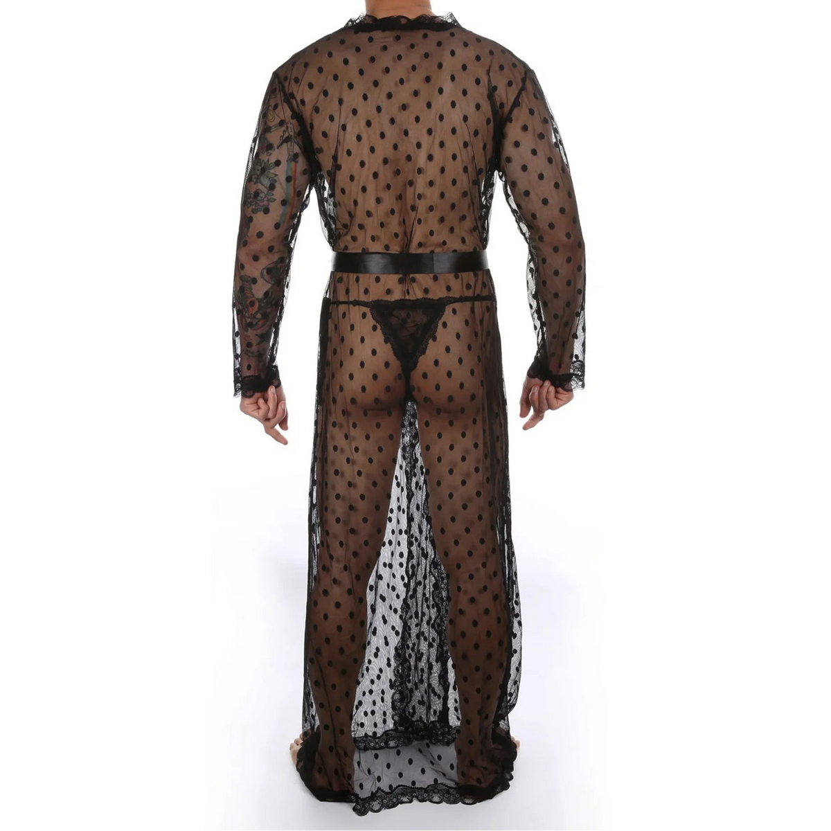 a sexy man in black Men’s Private Show Sheer Robe Set – pridevoyageshop.com – gay men’s sexy swim briefs, trunks, board shorts, and bikinis
