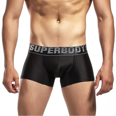 a sexy man in black Men’s SUPERBODY Metallic Trunks - pridevoyageshop.com - gay men’s thongs, boxers, briefs and jockstraps