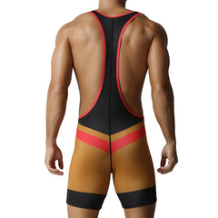 a sexy man in black Men’s Trident Double-Chevron Singlet – pridevoyageshop.com – gay men’s harness, lingerie and fetish wear
