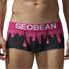 a sexy man in black SEOBEAN Men’s Dripping Candy Print Boxer Brief - pridevoyageshop.com - gay men’s thongs, boxers, briefs and jockstraps