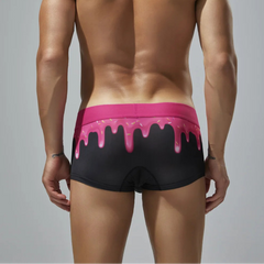 a sexy man in black SEOBEAN Men’s Dripping Candy Print Boxer Brief - pridevoyageshop.com - gay men’s thongs, boxers, briefs and jockstraps