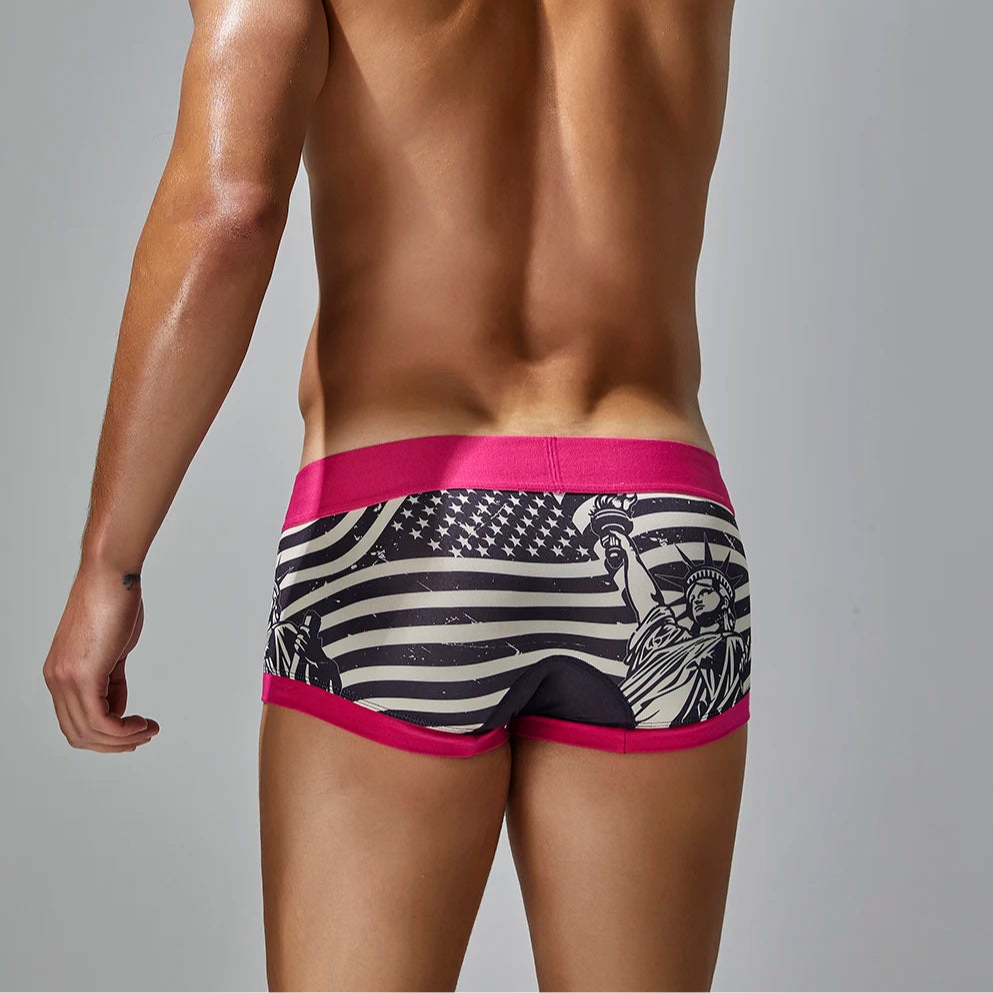a sexy man in black SEOBEAN Stars and Stripes Boxer Briefs - pridevoyageshop.com - gay men’s thongs, boxers, briefs and jockstraps