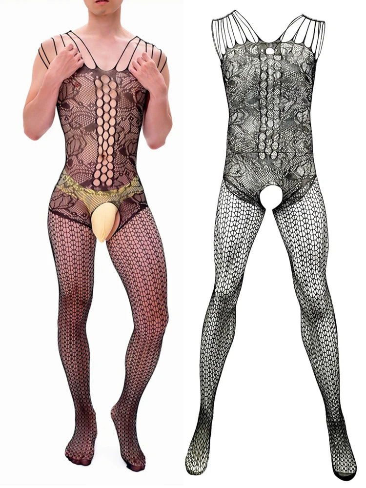 a sexy man in black The Medusa Multi-Strap Lace Cutout Gag - pridevoyageshop.com - gay men’s harness, lingerie and fetish wear