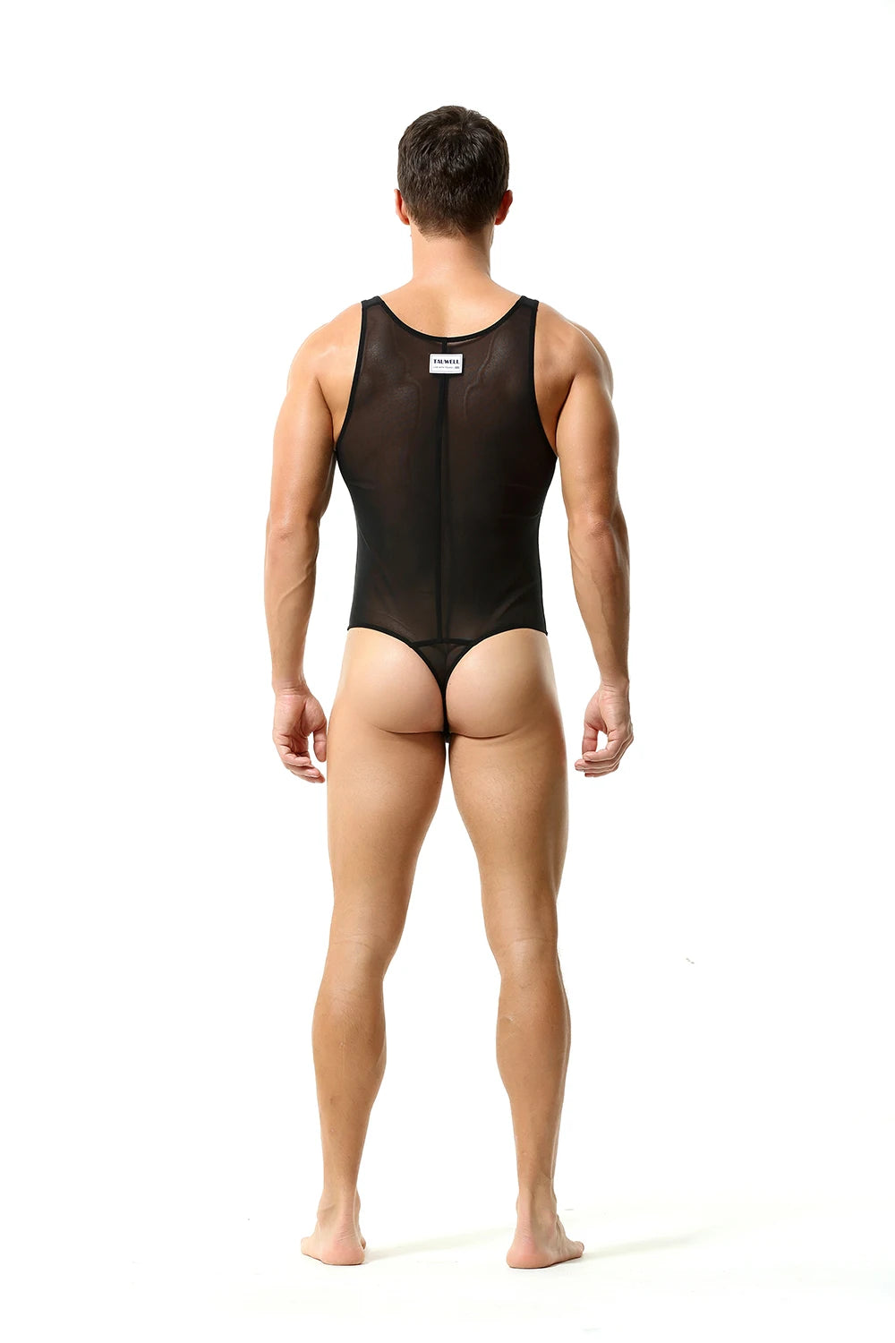 a sexy man in black The Preview Sheer Bodysuit – pridevoyageshop.com – gay men’s harness, lingerie and fetish wear