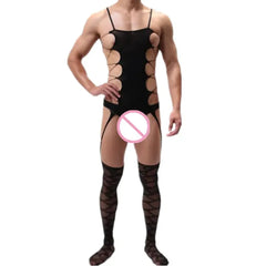 a sexy man in black Trade Signal Cutout Bodysuit - pridevoyageshop.com - gay men’s harness, lingerie and fetish wear