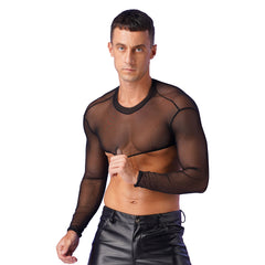 a sexy man in black Underline Sheer Mesh Shrug - pridevoyageshop.com - gay men’s harness, lingerie and fetish wear