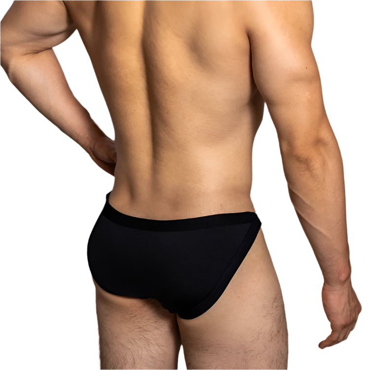 a sexy man in black man DM Men’s “Sex Boy” Strapped Brief - pridevoyageshop.com - gay men’s thongs, boxers, briefs and jockstraps