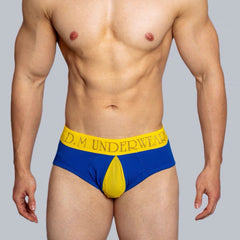 a sexy man in blue DM Men’s Color Clash Mesh Peephole Briefs - pridevoyageshop.com - gay men’s thongs, boxers, briefs and jockstraps