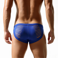 a sexy man in blue DM Men’s “Rip Me” Slashed Booty Briefs - pridevoyageshop.com - gay men’s thongs, boxers, briefs and jockstraps