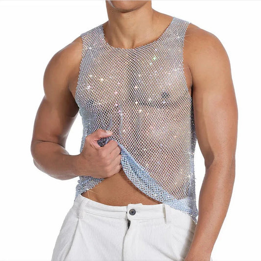 a sexy man in blue Like what you see? Check out our Mesh and Sheer Collection! - pridevoyageshop.com - gay men’s harness, lingerie and fetish wear