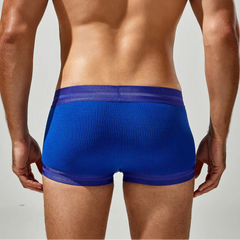 a sexy man in blue Men’s Hard & Proud Ribbed Trunks - pridevoyageshop.com - gay men’s thongs, boxers, briefs and jockstraps