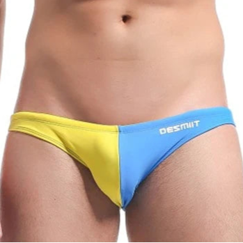 a sexy man in blue Men’s Power Split Swim Briefs - pridevoyageshop.com - gay men’s sexy swim briefs, trunks, board shorts, and bikinis