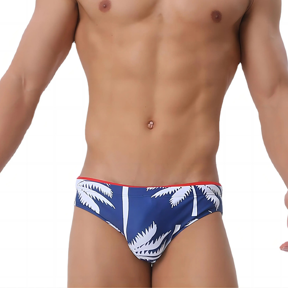 a sexy man in blue Men’s Sway My Way Swim Briefs - pridevoyageshop.com - gay men’s sexy swim briefs, trunks, board shorts, and bikinis