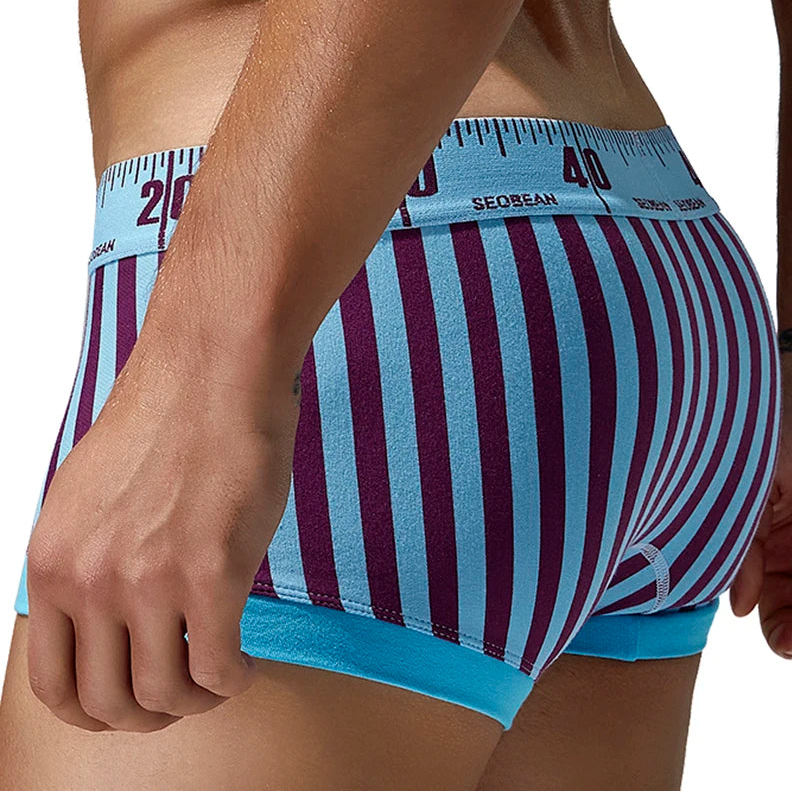 a sexy man in blue SEOBEAN Size Matters Striped Boxers - pridevoyageshop.com - gay men’s thongs, boxers, briefs and jockstraps