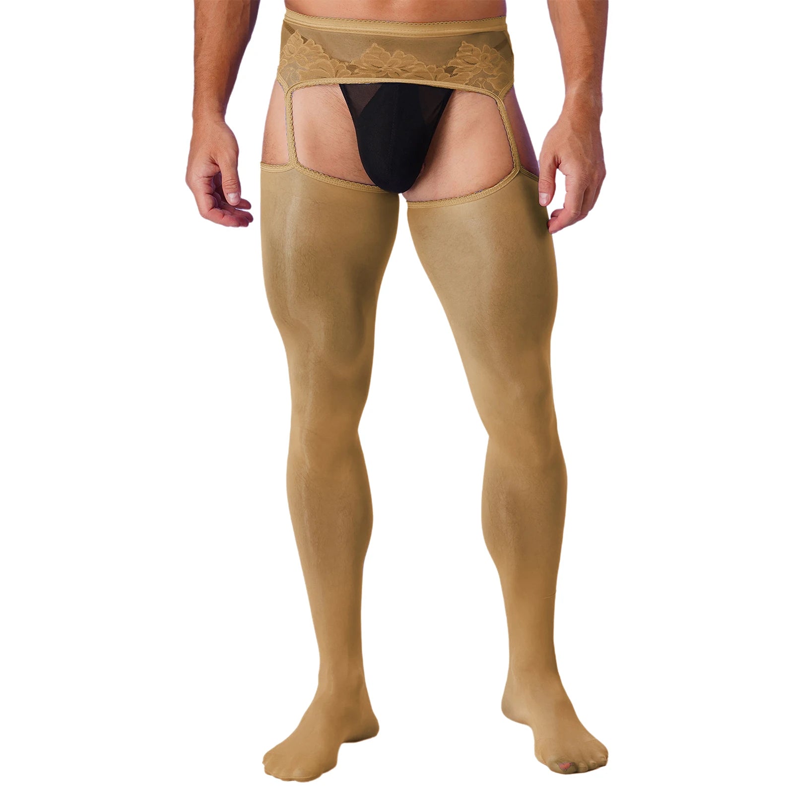 a sexy man in coffee Club Darling Garter Hose - pridevoyageshop.com - gay men’s harness, lingerie and fetish wear