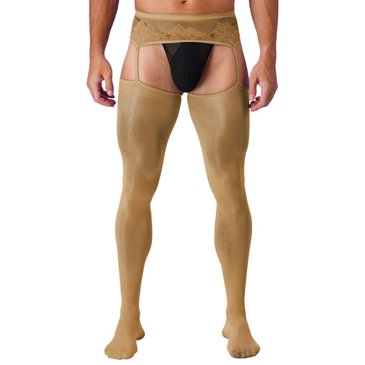 a sexy man in coffee Club Darling Garter Hose - pridevoyageshop.com - gay men’s harness, lingerie and fetish wear