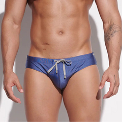 a sexy man in dark blue Men’s Poolside Power Bottom Swim Briefs - pridevoyageshop.com - gay men’s sexy swim briefs, trunks, board shorts, and bikinis