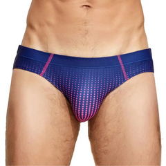 a sexy man in dark blue Men’s Spank Me Dotty Swim Briefs - pridevoyageshop.com - gay men’s sexy swim briefs, trunks, board shorts, and bikinis