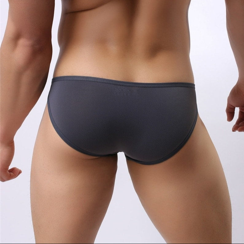 a sexy man in dark gray Brave Person Men’s Cruising Clasps Swim Briefs - pridevoyageshop.com - gay men’s sexy swim briefs, trunks, board shorts, and bikinis