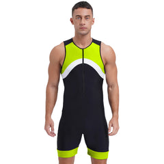 a sexy man in fluorescent green Men’s Undertow Wave-Zip Bodysuit – pridevoyageshop.com – gay men’s harness, lingerie and fetish wear