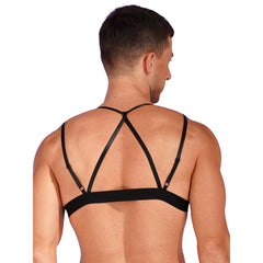 a sexy man in fluorescent green Night Signal Macro-Net Mesh Crop Top - pridevoyageshop.com - gay men’s harness, lingerie and fetish wear