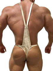 a sexy man in gold Men’s Lockdown Suspender Jock Singlet – pridevoyageshop.com – gay men’s harness, lingerie and fetish wear