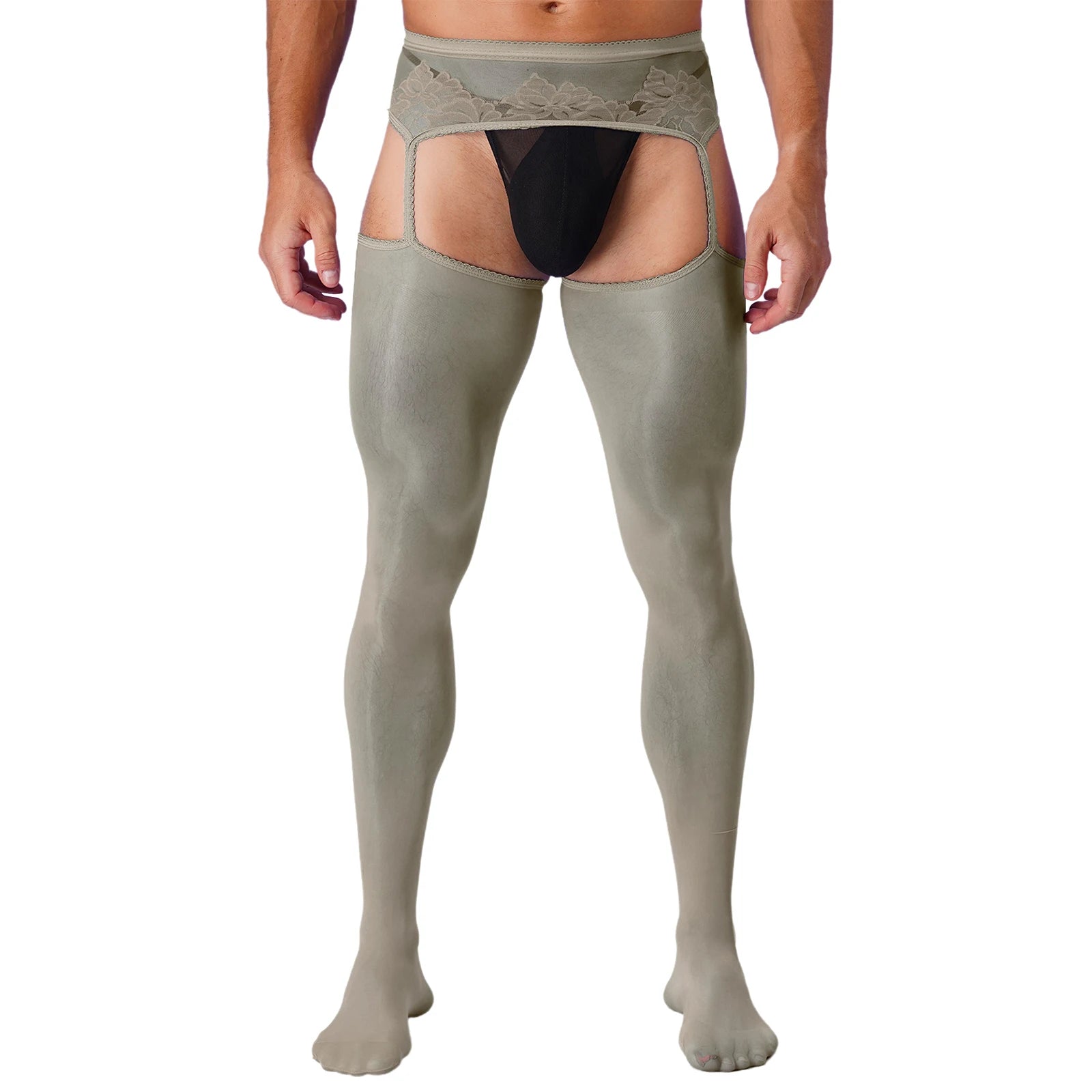 a sexy man in gray Club Darling Garter Hose - pridevoyageshop.com - gay men’s harness, lingerie and fetish wear