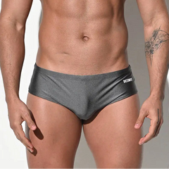 a sexy man in gray Men’s Pouch Devil Low Rise Swim Briefs - pridevoyageshop.com - gay men’s sexy swim briefs, trunks, board shorts, and bikinis