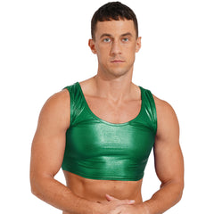 a sexy man in green Liquid Mercury Micro Metallic Vest - pridevoyageshop.com - gay men’s harness, lingerie and fetish wear