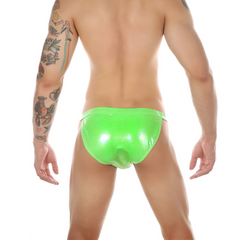 a sexy man in green Men’s Buck Me Swim Briefs - pridevoyageshop.com - gay men’s sexy swim briefs, trunks, board shorts, and bikinis