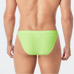 a sexy man in green Men’s Show Pony Drawstring Swim Briefs - pridevoyageshop.com - gay men’s sexy swim briefs, trunks, board shorts, and bikinis